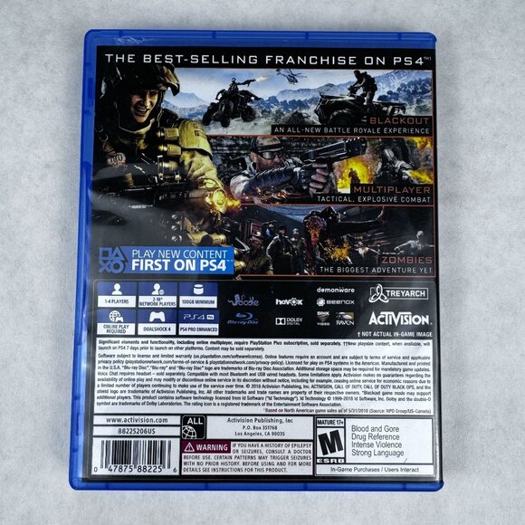 PS4 Call Of Duty Black Ops 4 Game Playstation 4 Mature 17+ Zombies - Picture 2 of 7